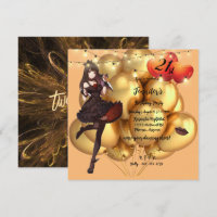 Gothique 21e anniversaire ballons lumières Invitat