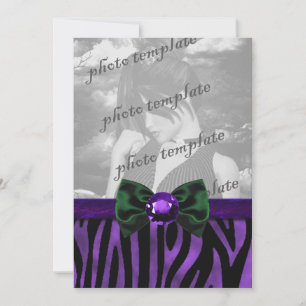 Invitation gothique à arc bow bijou Zèbre Violet