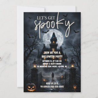 Invitation gothique de fête d'Halloween pour une m