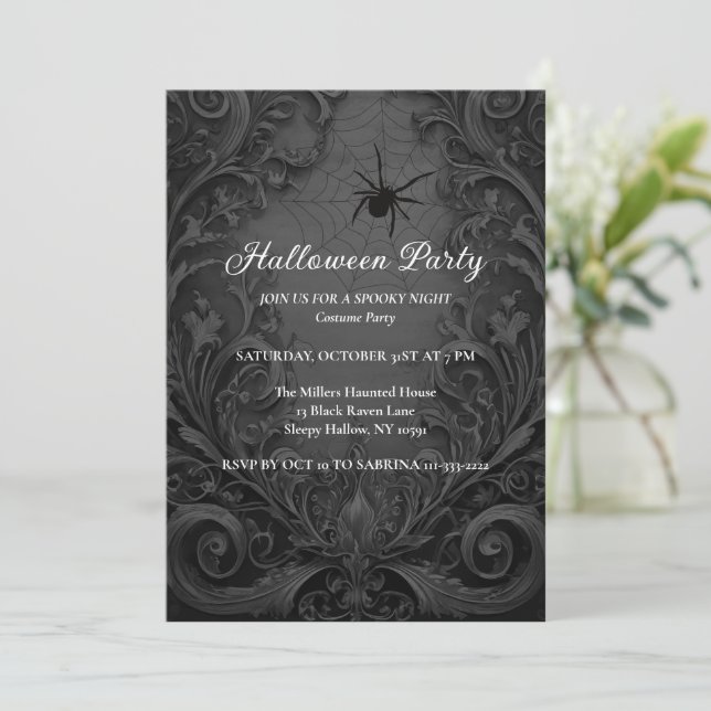 Invitation Gothique de la fête d'Halloween (Debout devant)