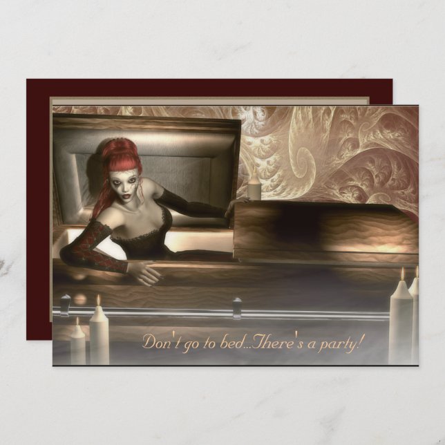 Invitation gothique de partie de vampire (Devant / Derrière)