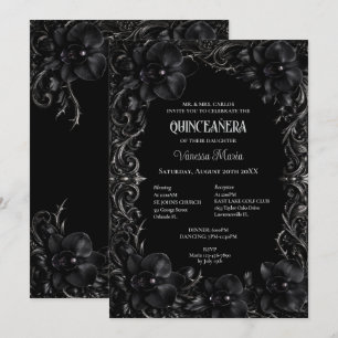 Invitation gothique de Quinceanera Halloween Orchi