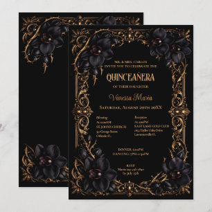 Invitation gothique de Quinceanera Halloween Orchi