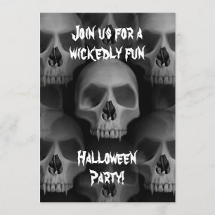 Invitation Gothique diabolique crâne Halloween fête de l'horr