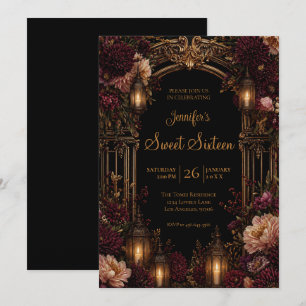 Invitation Gothique Floral Humeur Douce 16