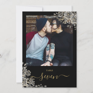 Invitation Gothique Floral Rose Numéro de la table photo