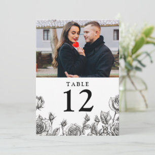 Invitation Gothique Floral Rose Numéro de la table photo