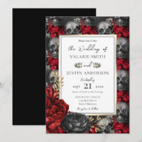 Gothique Floral Skuls Mariage