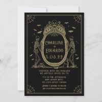 Gothique Hallomariage Gold Squelette Mariage