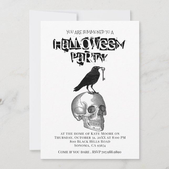 Invitation Gothique Halloween (Devant)