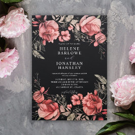 Invitation Gothique Halloween Floral Mariage