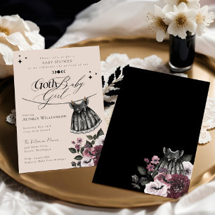 Invitation Gothique Halloween robe noire Goth Baby shower fil