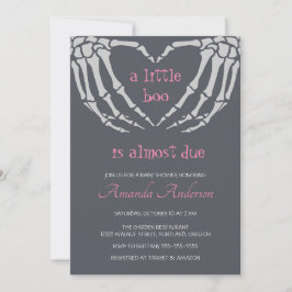Invitation Gothique Halloween squelette mains Baby shower fil