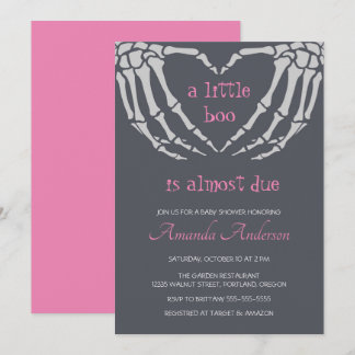 Invitation Gothique Halloween squelette mains Baby shower fil