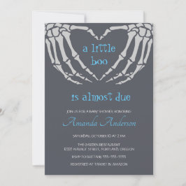 Invitation Gothique Halloween Squelette mains Baby shower gar
