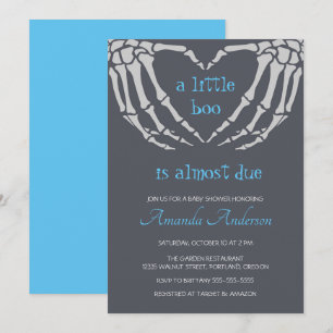 Invitation Gothique Halloween Squelette mains Baby shower gar