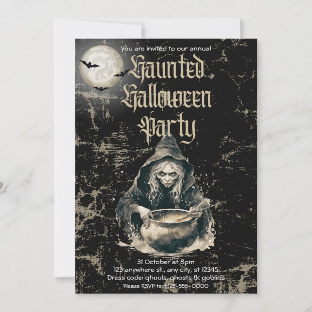 Invitation Gothique Haunch House Witch Halloween Costume Part (Devant)