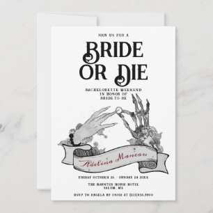 Invitation Gothique Mariée ou Mort Til Death Bachelorette Wee