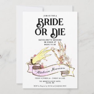 Invitation Gothique Mariée ou Mort Til Death Bachelorette Wee