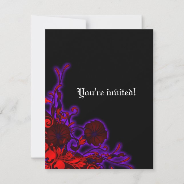 Invitation Gothique Nightshade Moderne Floral Mariage (Devant)