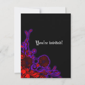 Invitation Gothique Nightshade Moderne Floral Mariage