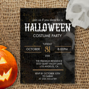 Invitation Gothique Noir Adulte Halloween Costume effrayant