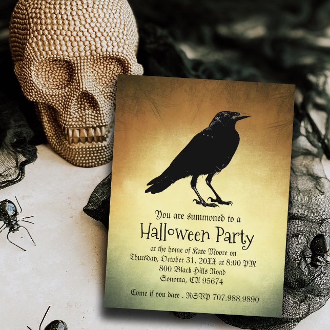 Invitation Gothique Raven Halloween Party (Créateur téléchargé)