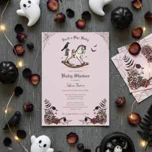 Invitation Gothique rose rocheux Cheval Rock a Bye Baby showe