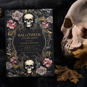 Invitation Gothique Skull Adulte Halloween Party