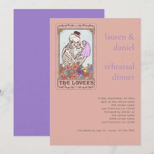 Invitation Gothique Tarot Card Amateurs Dîner de répétition M (Devant / Derrière)