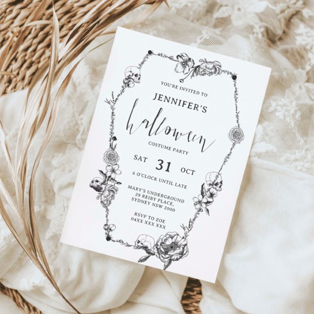 Invitation Gothique tiré à la main Parti d'Halloween (Créateur téléchargé)