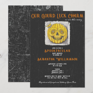 Invitation Gourd Chance Charme Halloween Baby shower Citrouil