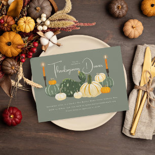 Invitation Gourds Sage Thanksgiving Dîner
