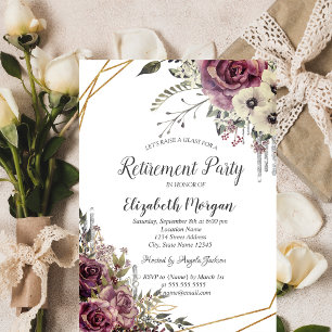 Invitation Gouttes de paillettes élégantes,Retraite florale 
