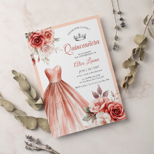 Invitation Gown étincelant Blush Floral Quinceanera or Rose