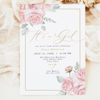 GRACE Blush Floral Gold C'est un Baby shower fille