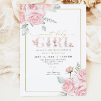 GRACE Blush Floral Sweet Baby Girl Baby shower