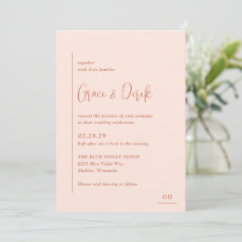 Invitation Grace Peach Mariage moderne