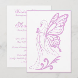 Invitation Graceful swan with butterfly wings