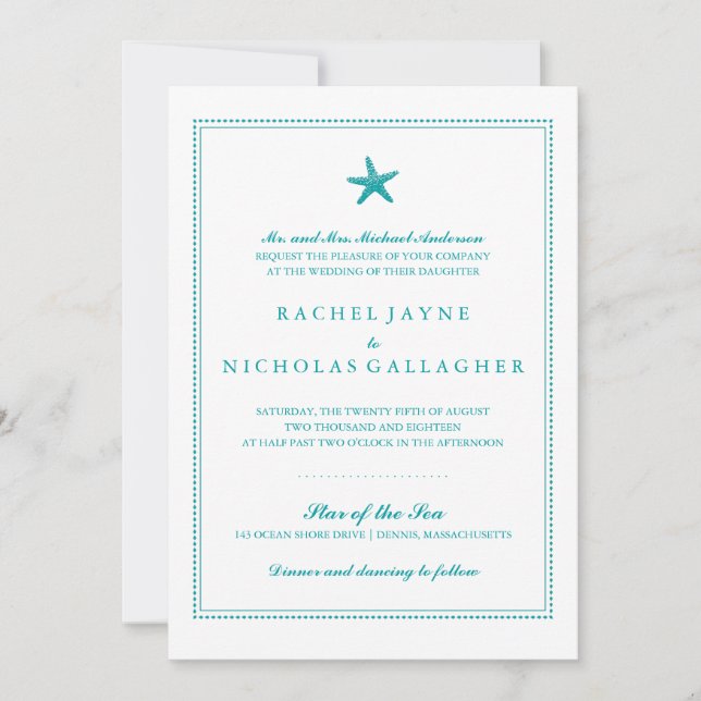Invitation Gracity Starfish | MARIAGE (Devant)