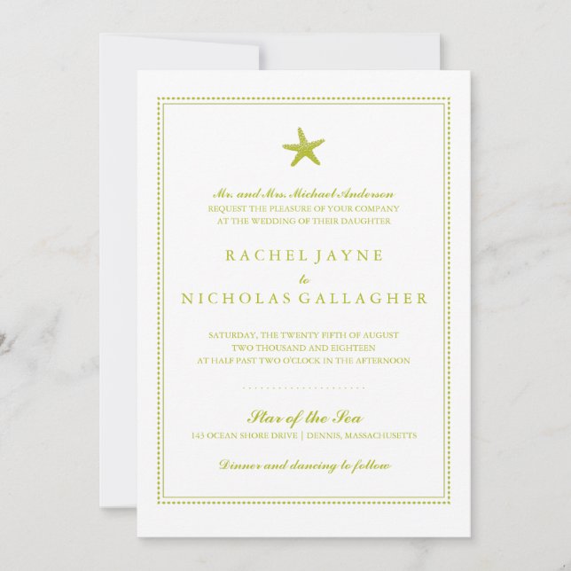 Invitation Gracity Starfish | MARIAGE (Devant)