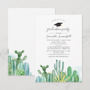 Invitation Grad 2022 Cactus Botanical Boho Graduation Party