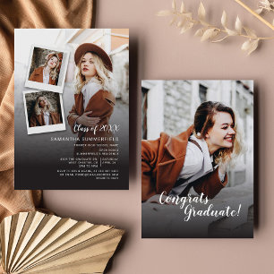 Invitation Grad 2024 Multi Photo Script Graduation Party