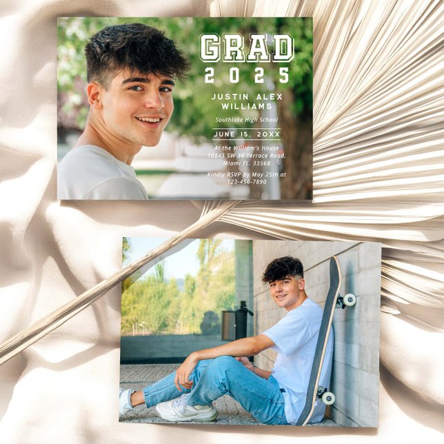 Invitation Grad 2 - Photo Moderne Graduation (Créateur téléchargé)