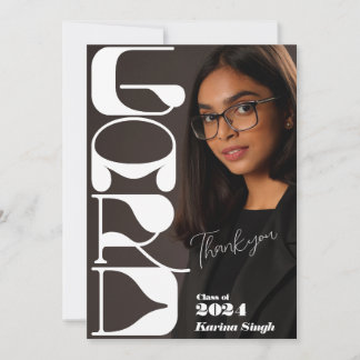 Invitation GRAD ! Merci photo de graduation de script moderne