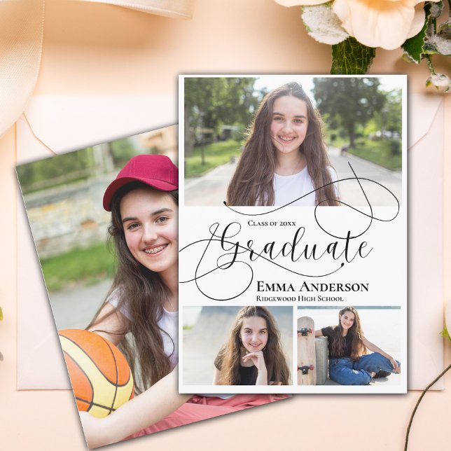 Invitation Grad Multi Photo Grad 2025 Grad Grad Grad Graduati (2025 Grad Multi Photo Graduation Announcement)