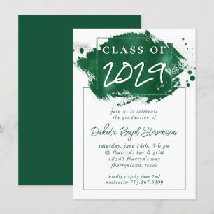 Invitation Grad peint   Green Splatter Brushstroke Party