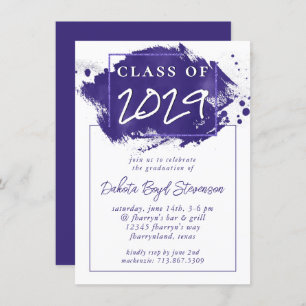 Invitation Grad peint Pinceau violet violet violet