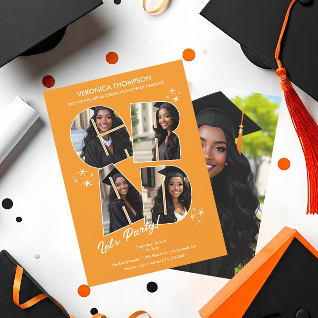 Invitation GRAD Photo Collage Graduation Party (GRAD Collage Party Invitation)