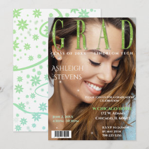Invitation Graduate Magazine Couverture Photo Graduate Party